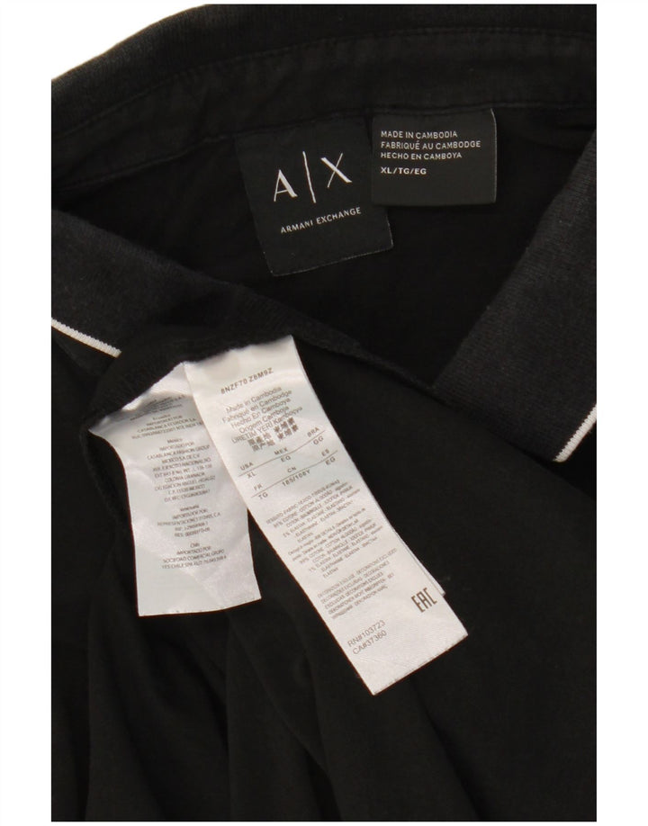 Polo da uomo ARMANI EXCHANGE XL in cotone nero