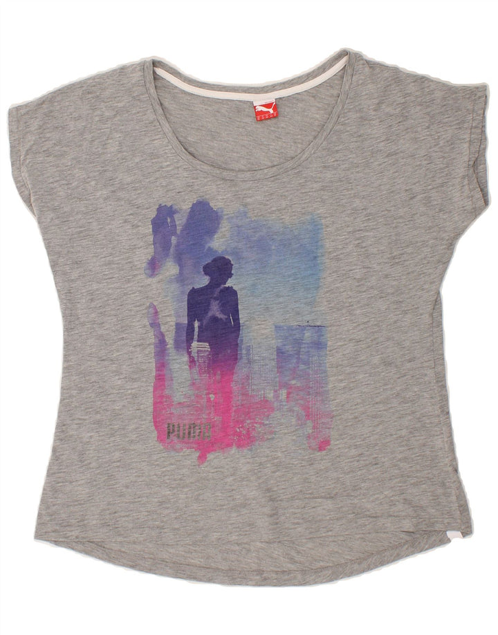 PUMA Womens Graphic T-Shirt Top UK 16 Large Grey Vintage Puma and Second-Hand Puma from Messina Hembry 