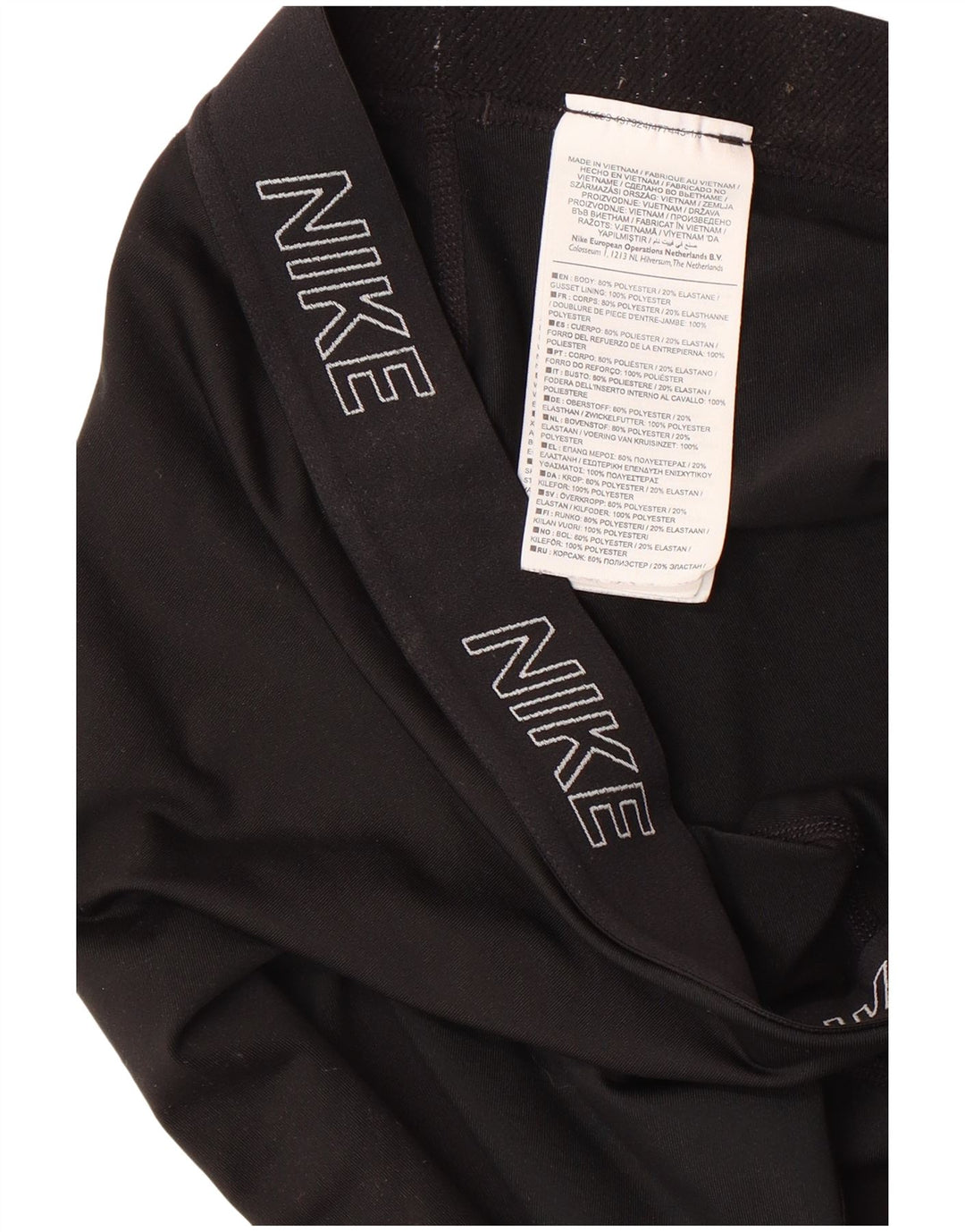 NIKE Womens Graphic Capri Tracksuit Trousers UK 8 Small  Black Polyester