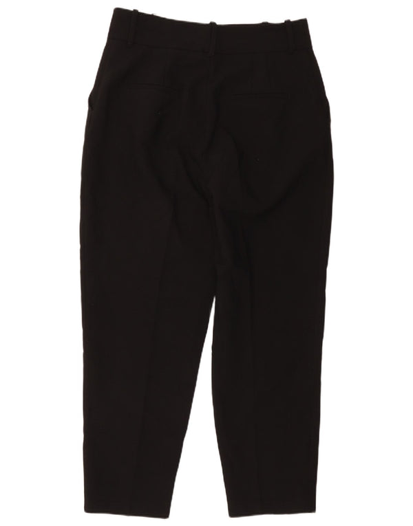 Pantaloni chino affusolati a vita alta da donna Zara grandi W30 L27 poliestere nero