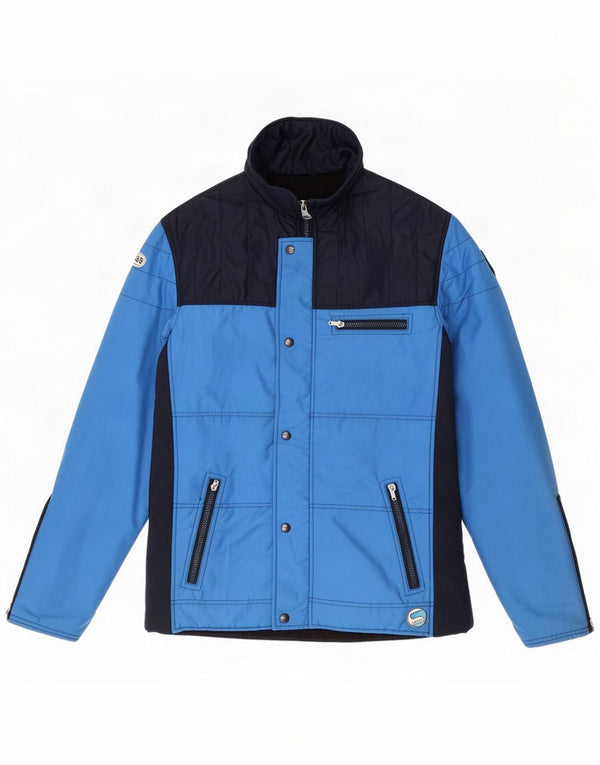 Samas Giacca imbottita con cappuccio da uomo IT 46 Small Blu Colourblock Nylon