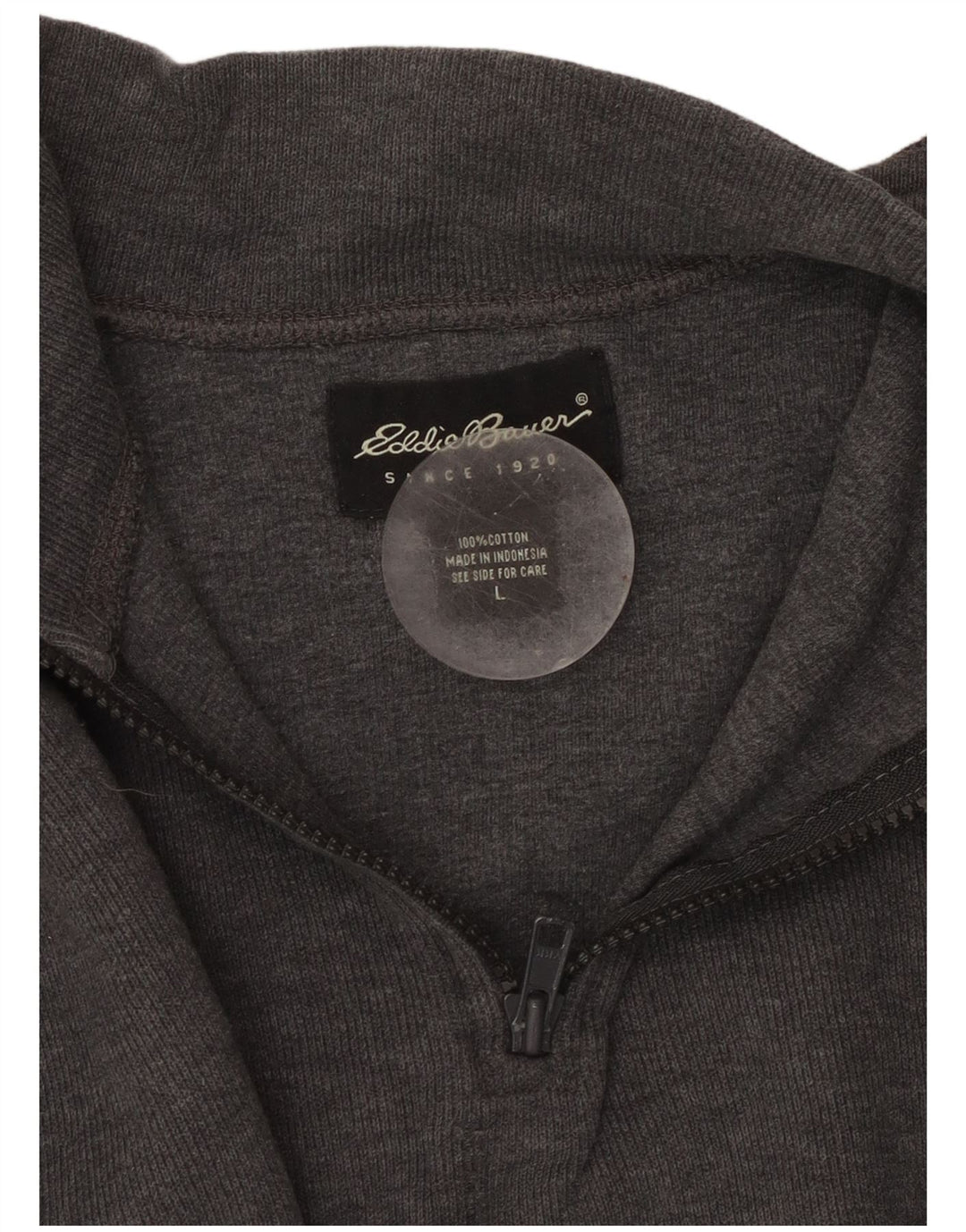 EDDIE BAUER Felpa con collo con zip da uomo Maglione grande in cotone color block grigio