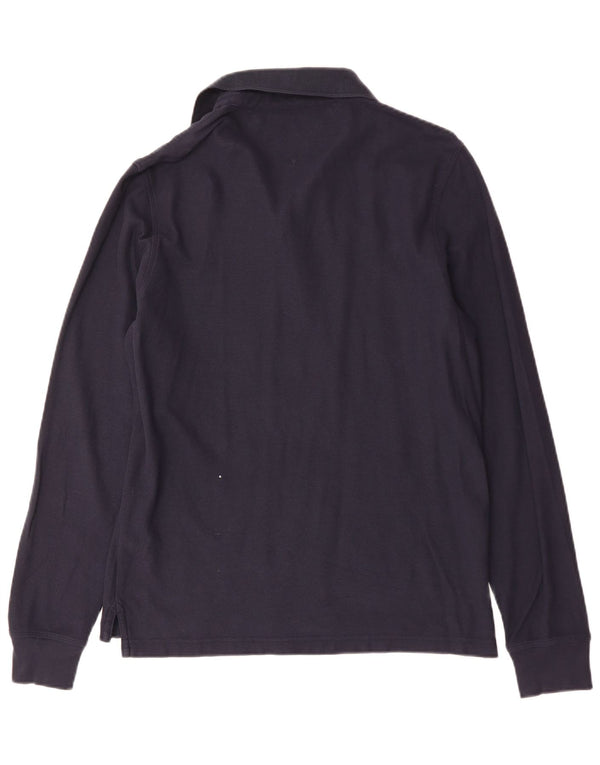 TOMMY HILFIGER Polo da uomo a maniche lunghe slim fit grande in cotone blu navy