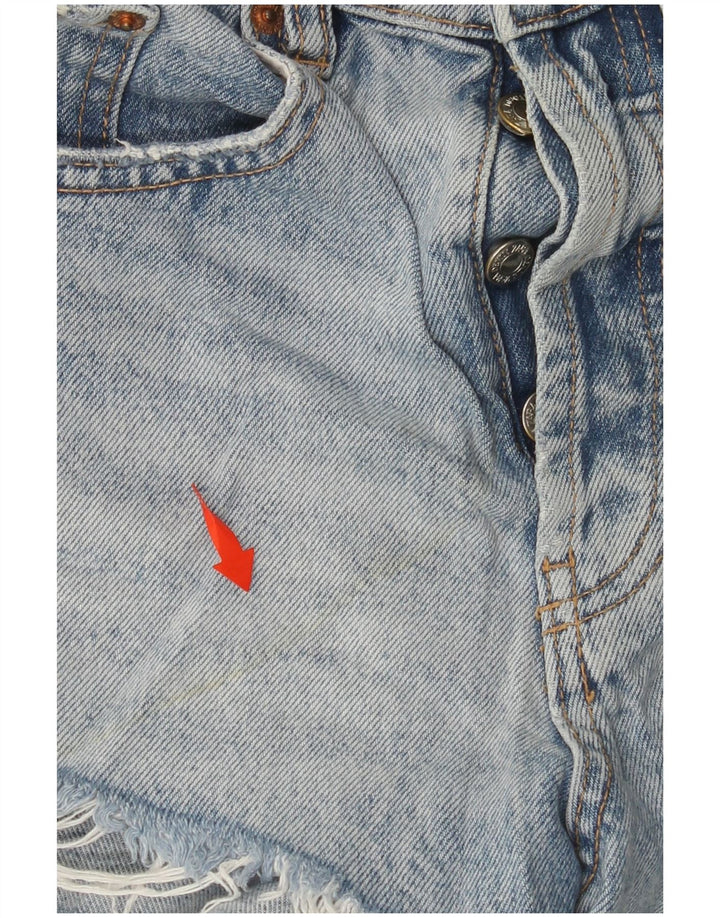 Pantaloncini in denim invecchiato ZARA da donna US 0 XS W22 Blu