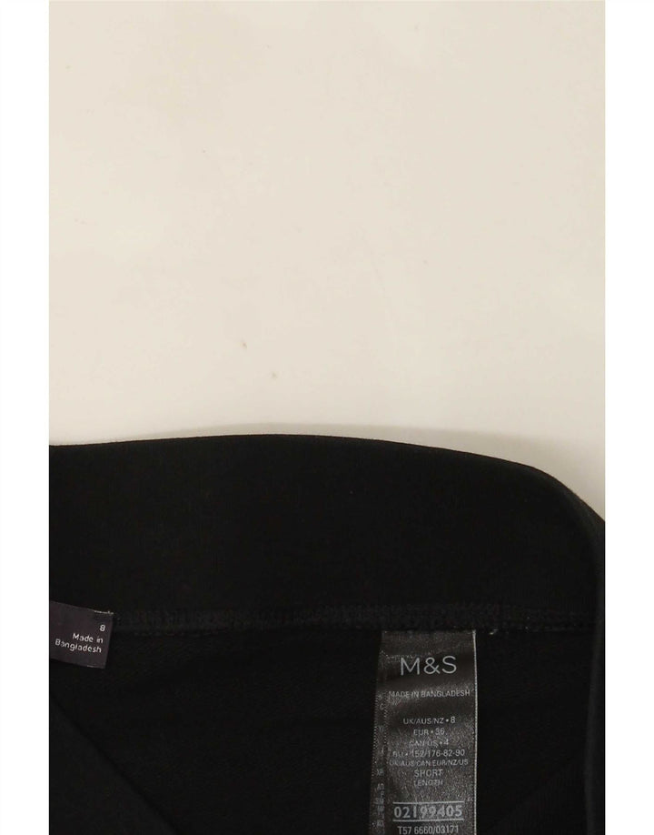 Pantaloni da tuta corti Marks & Spencer da donna UK 8 piccoli in cotone nero