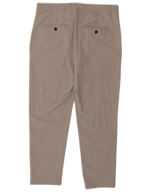 Pantaloni chino slim fit da uomo Zara EU 44 Large W34 L27 grigio pied de poule