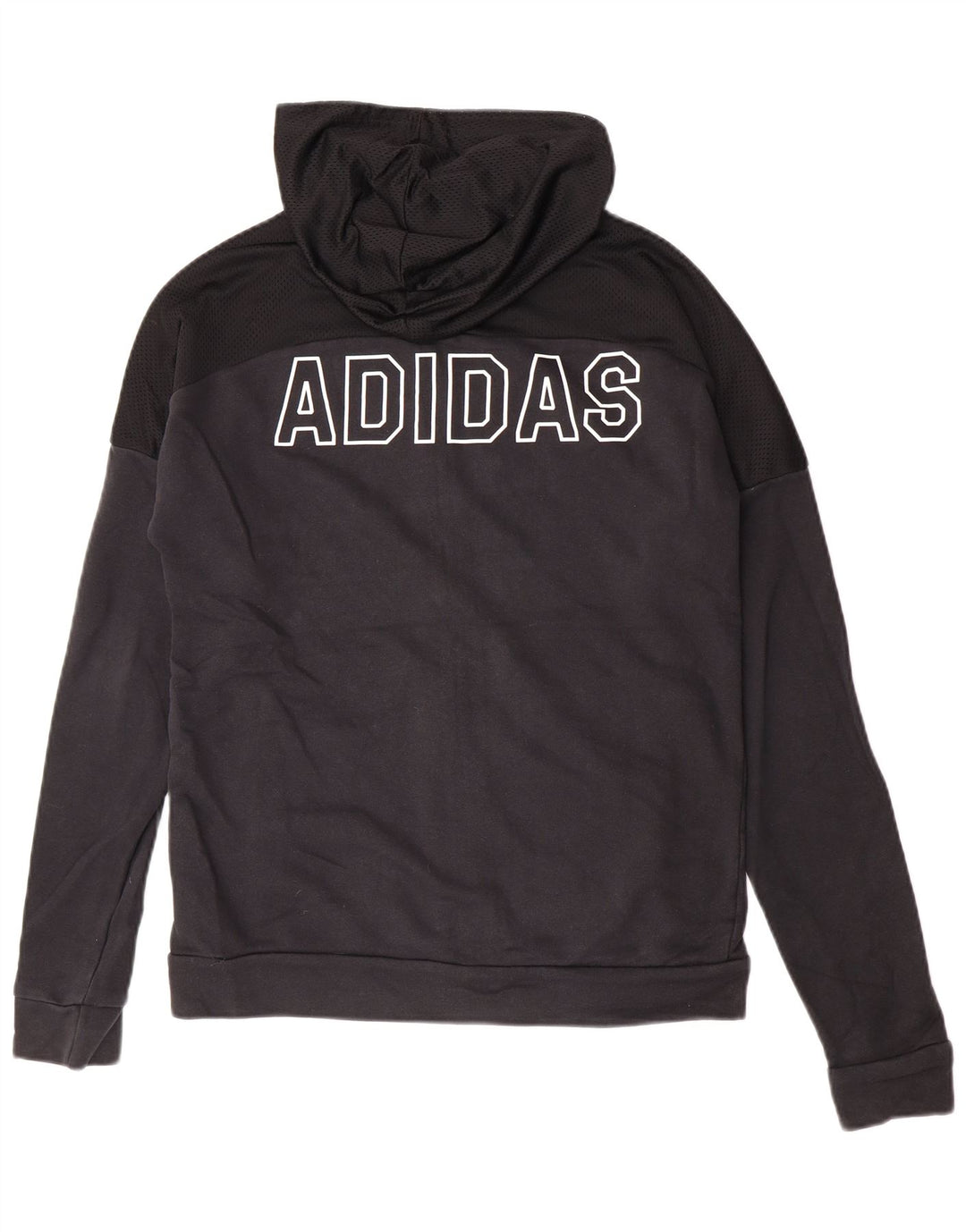 Maglione con cappuccio e zip Adidas da uomo in cotone nero medio
