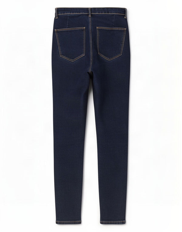 Jeans skinny a vita alta da donna Zara EU 40 medio W30 L28 cotone blu navy