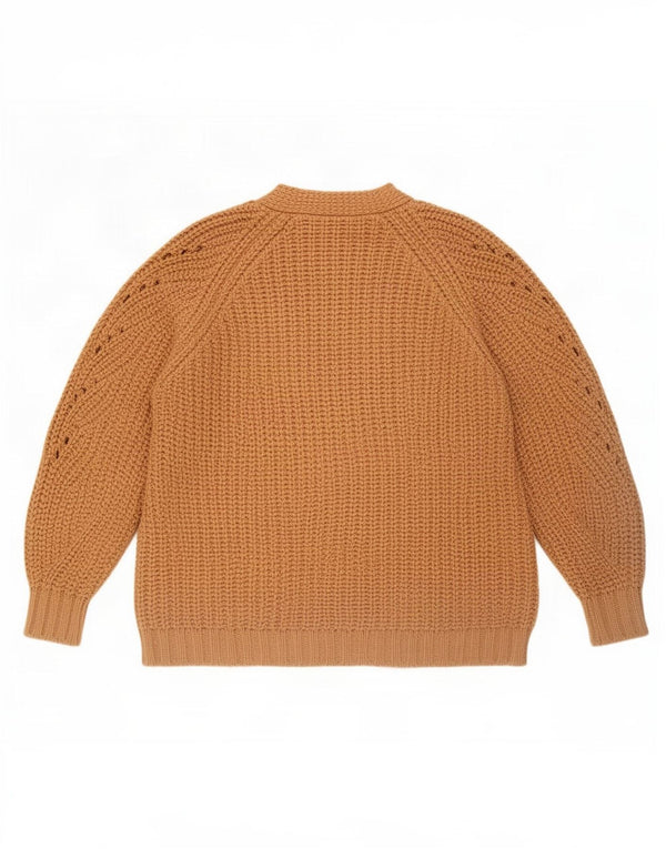 Maglione cardigan aperto oversize da donna Zara UK 6 XS acrilico marrone