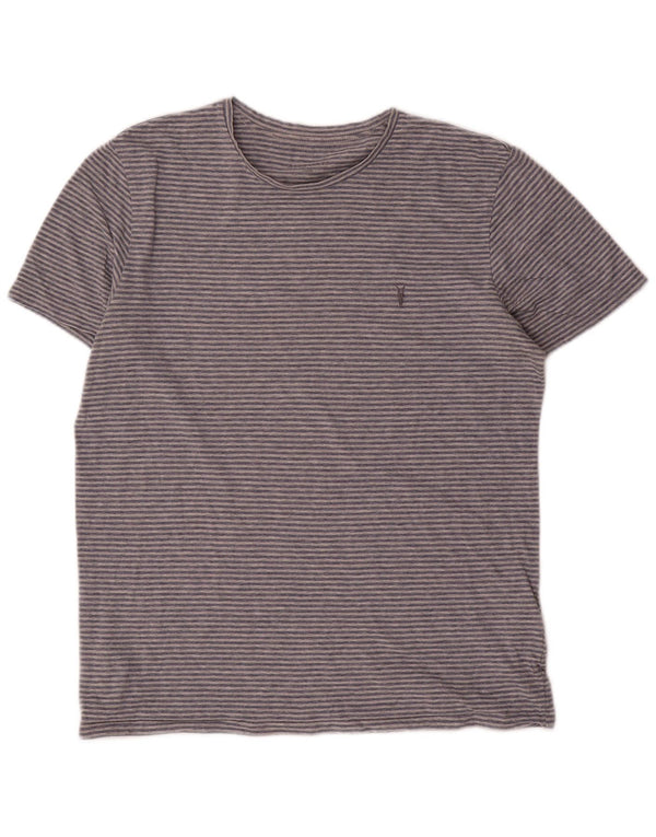 Maglietta da uomo All Saints Top a righe grigie grandi