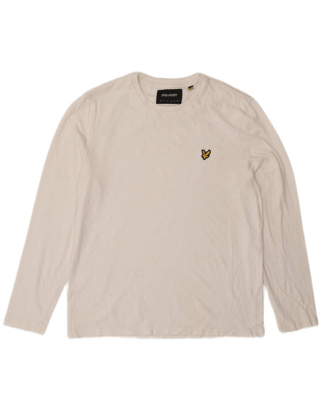 Lyle & Scott Top da uomo a manica lunga grande in cotone bianco