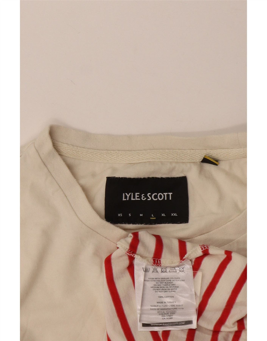 Lyle & Scott T-shirt da uomo Top grande in cotone a righe bianche