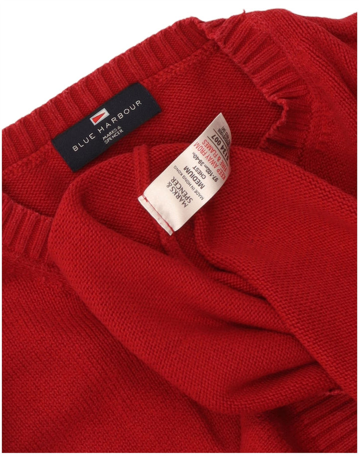 Maglione maglione girocollo da uomo Marks & Spencer UK 38/40 rosso medio