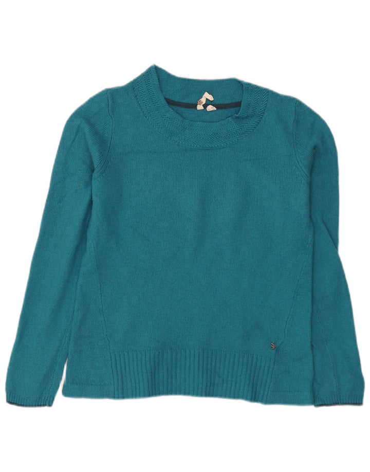 Maglione maglione girocollo da donna White Stuff UK 12 Viscosa blu medio
