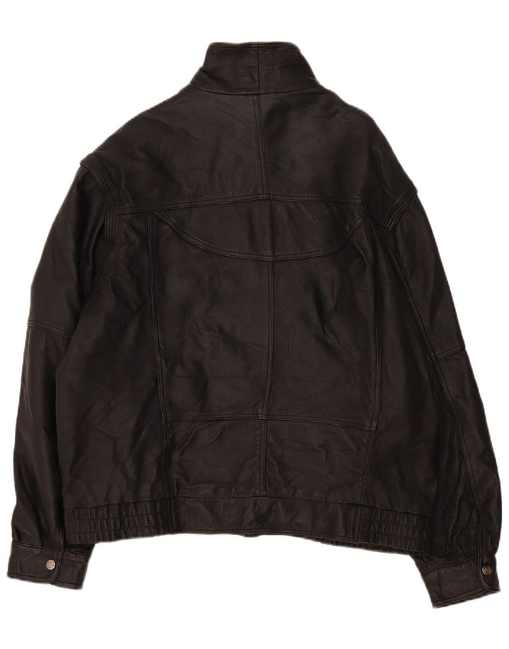 Giacca in pelle vintage da uomo UK 40 grande nera