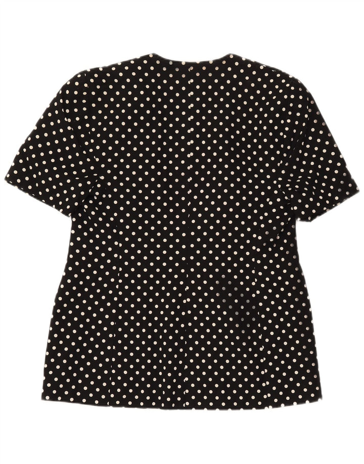 Giacca blazer a maniche corte da donna VINTAGE UK 12 media a pois neri