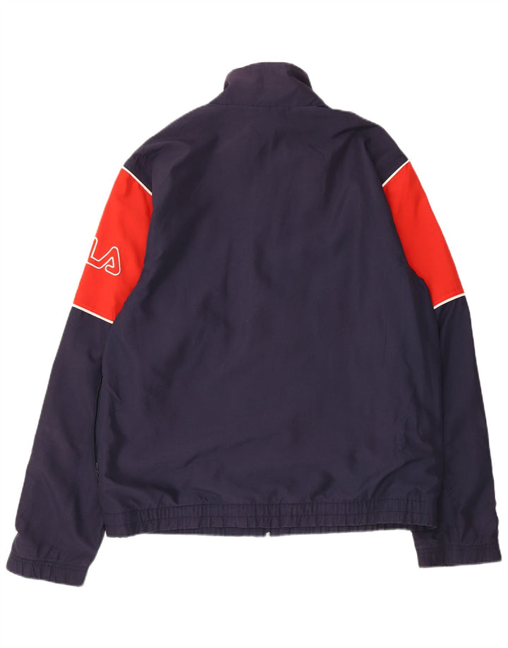 Giacca da ginnastica grafica da uomo FILA grande color block blu navy