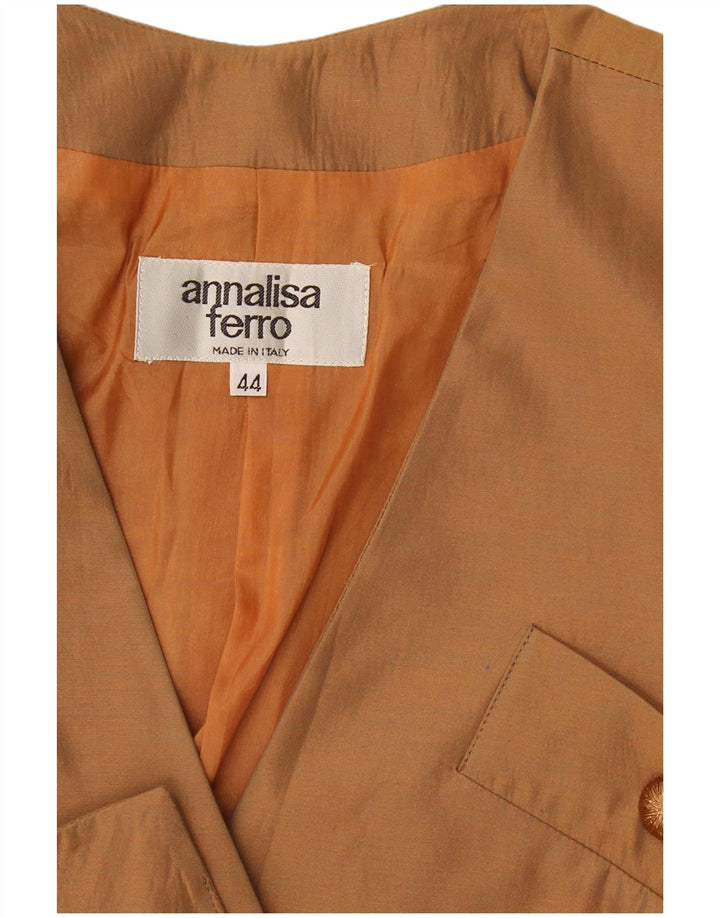 Giacca blazer a maniche corte da donna Annalisa Ferro IT 44 Marrone medio
