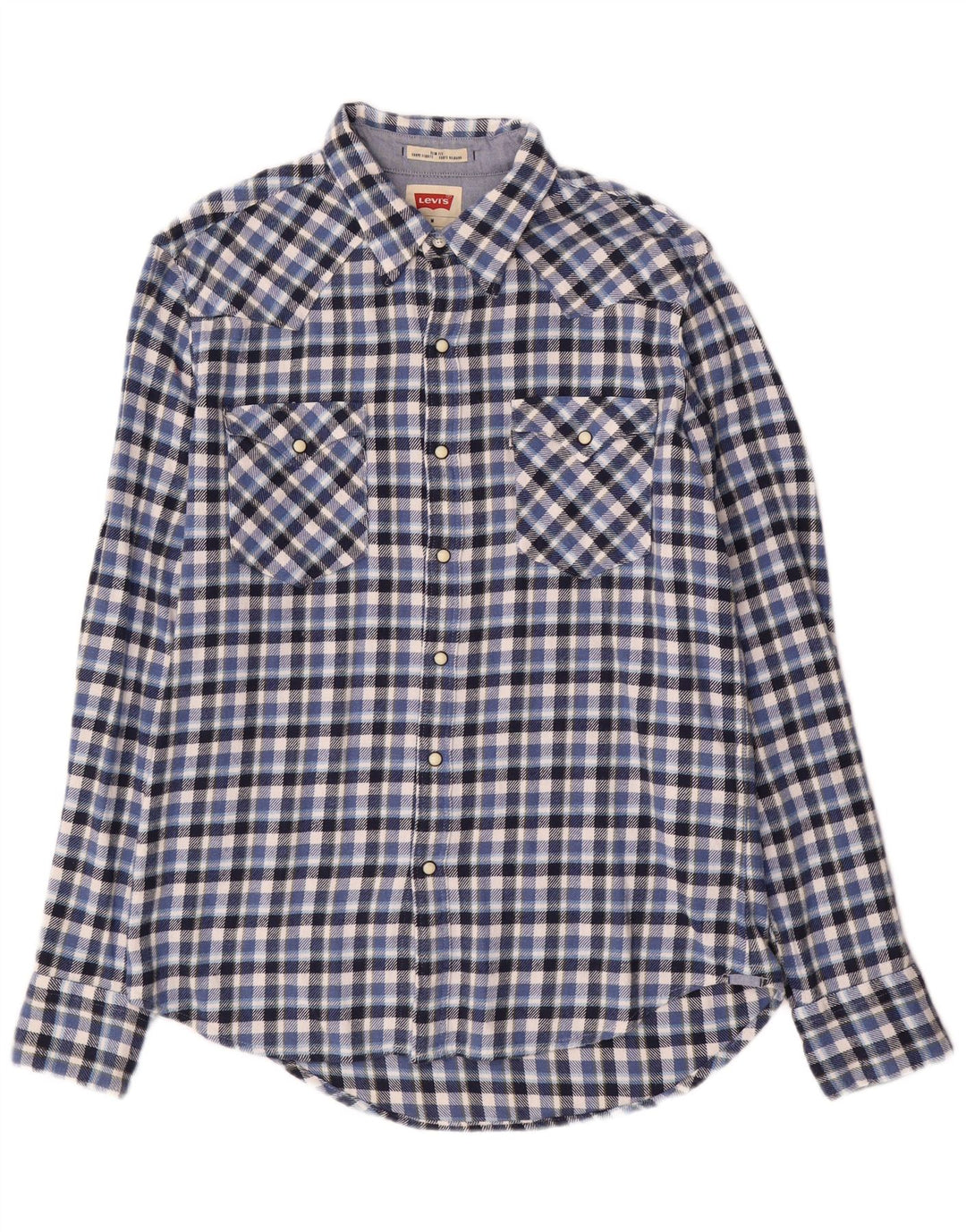 Camicia Levi's da uomo slim fit in flanella di cotone a quadri blu medio