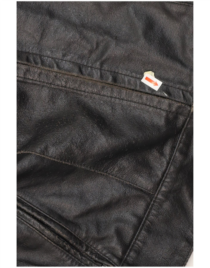 Giacca Racer in pelle da donna VINTAGE IT 42 media pelle nera