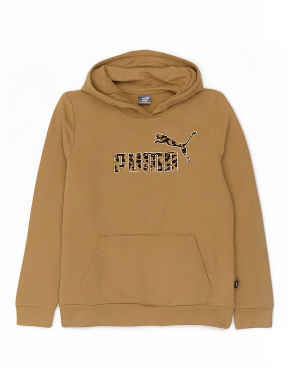 Felpa con cappuccio grafica da donna Puma UK 14 Cotone beige medio
