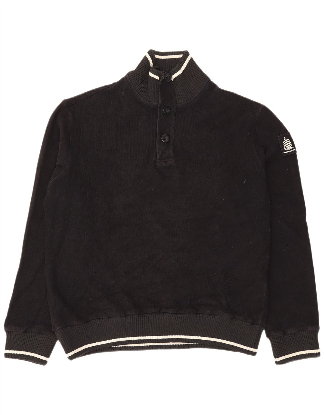 Marina Yachting Maglione da uomo con collo a bottoni 2XL cotone nero