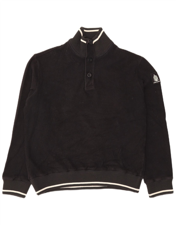 Marina Yachting Maglione da uomo con collo a bottoni 2XL cotone nero
