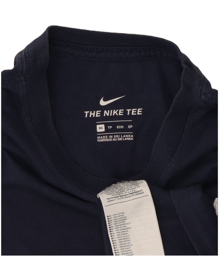 T-shirt Nike da uomo Top XS blu navy in cotone