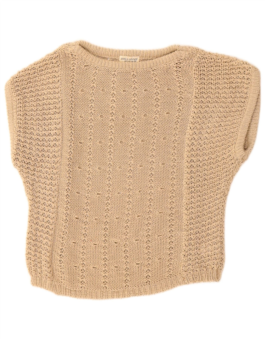 Esclusiva canotta da donna vestibilità ampia canotta UK 10 piccola poliestere beige