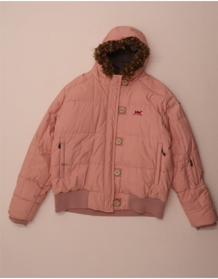 Giacca imbottita con cappuccio da donna Helly Hansen UK 44 2XL Nylon rosa