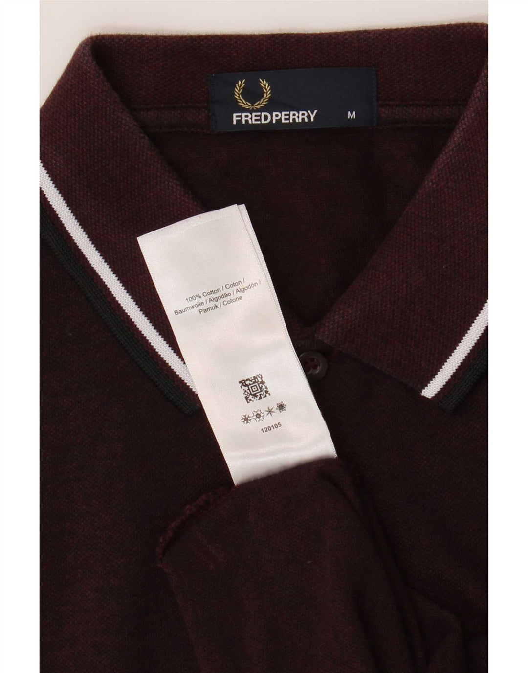 Polo da uomo Fred Perry in cotone marrone medio