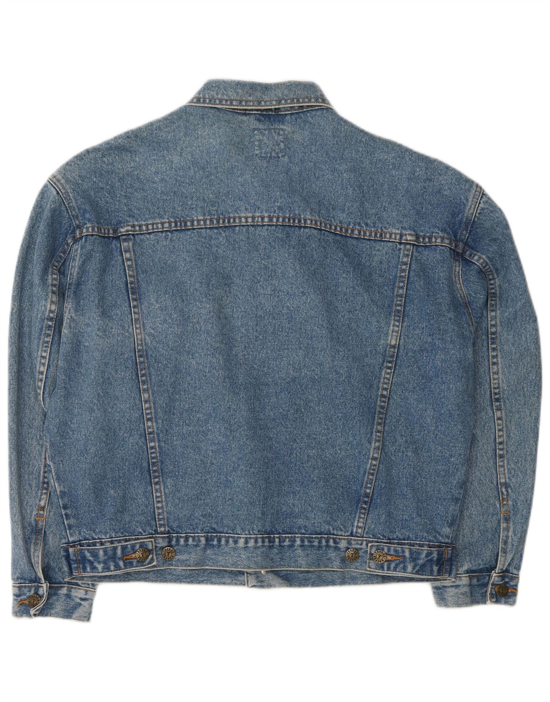 Giacca di jeans oversize da donna vintage UK 14 cotone blu medio