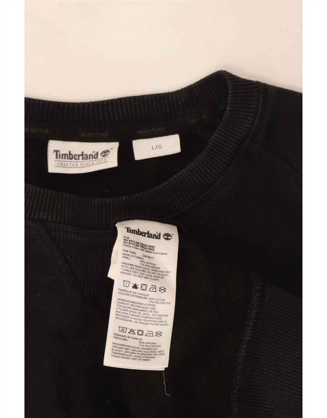 Timberland Felpa da uomo Maglione grande cotone nero