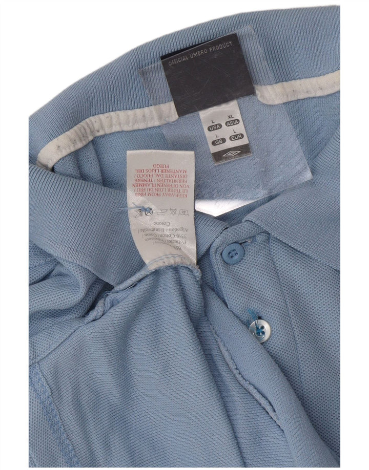 UMBRO Mens Polo Shirt Large Blue Polyester