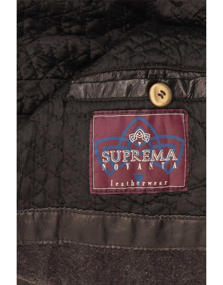 Giacca in pelle da uomo Suprema IT 58 4XL Nera