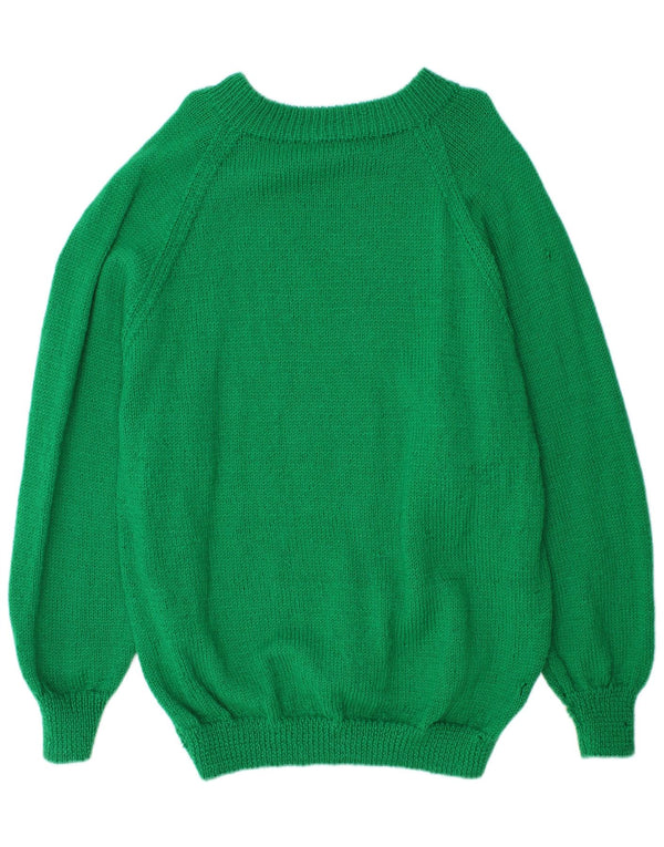 Maglione vintage da donna con scollo a barca lungo e lungo UK 18 XL Verde
