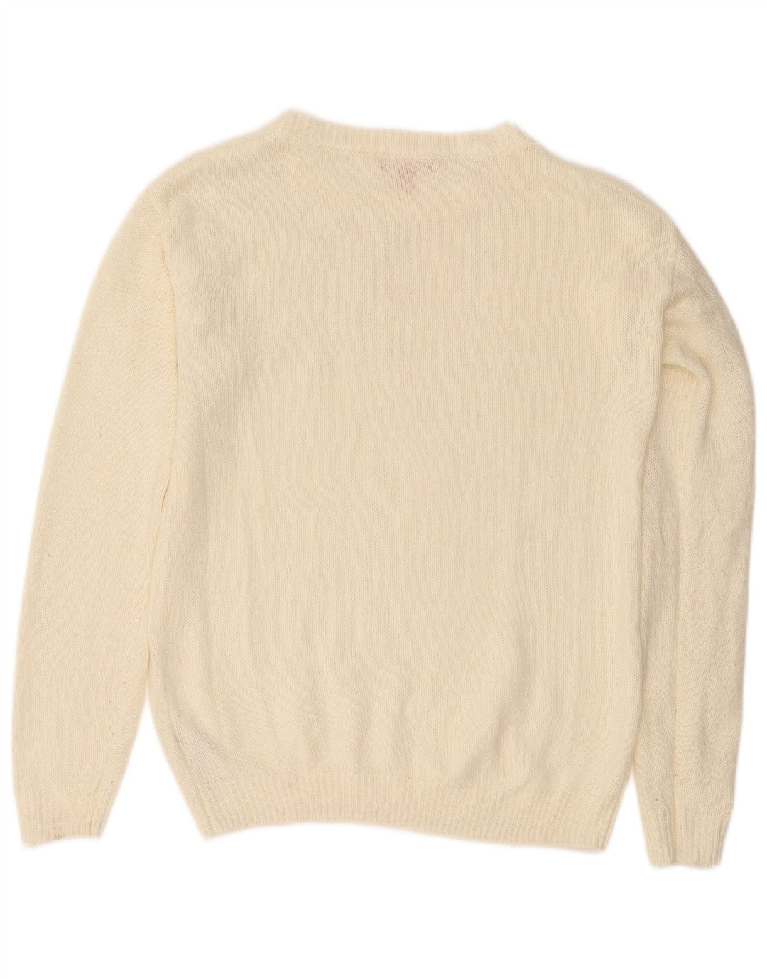 Maglione maglione da donna con scollo a barca Guess UK 14 acrilico bianco medio