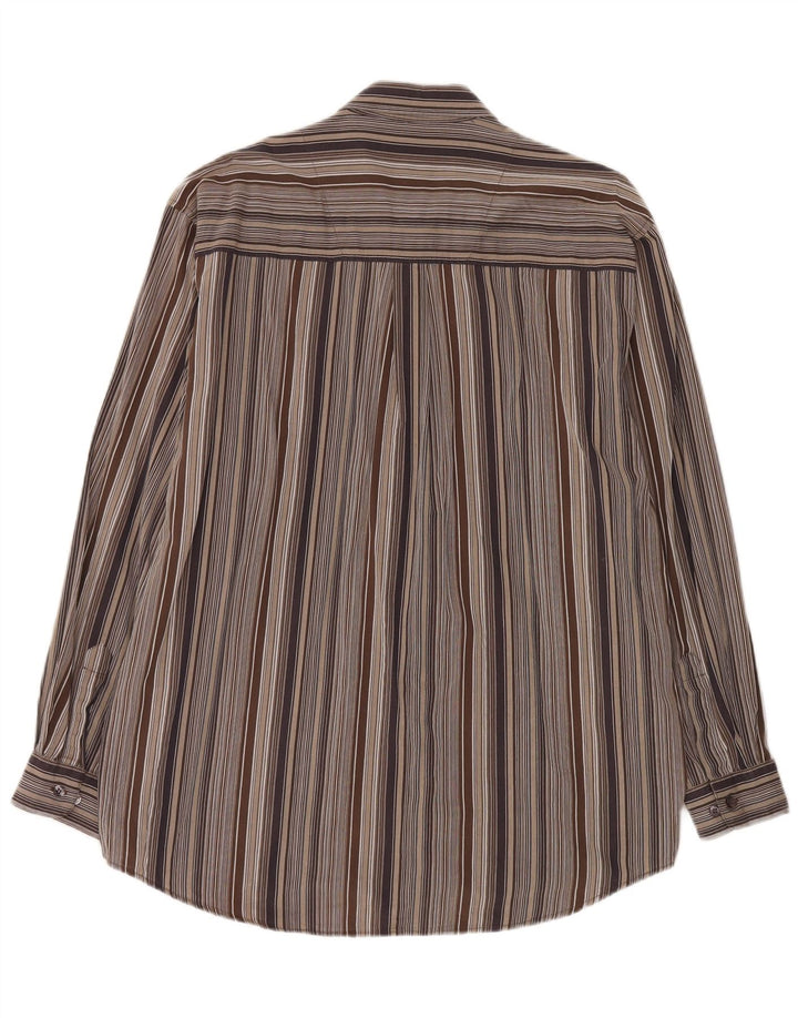 Camicia da uomo Lerros XL in cotone a righe marroni