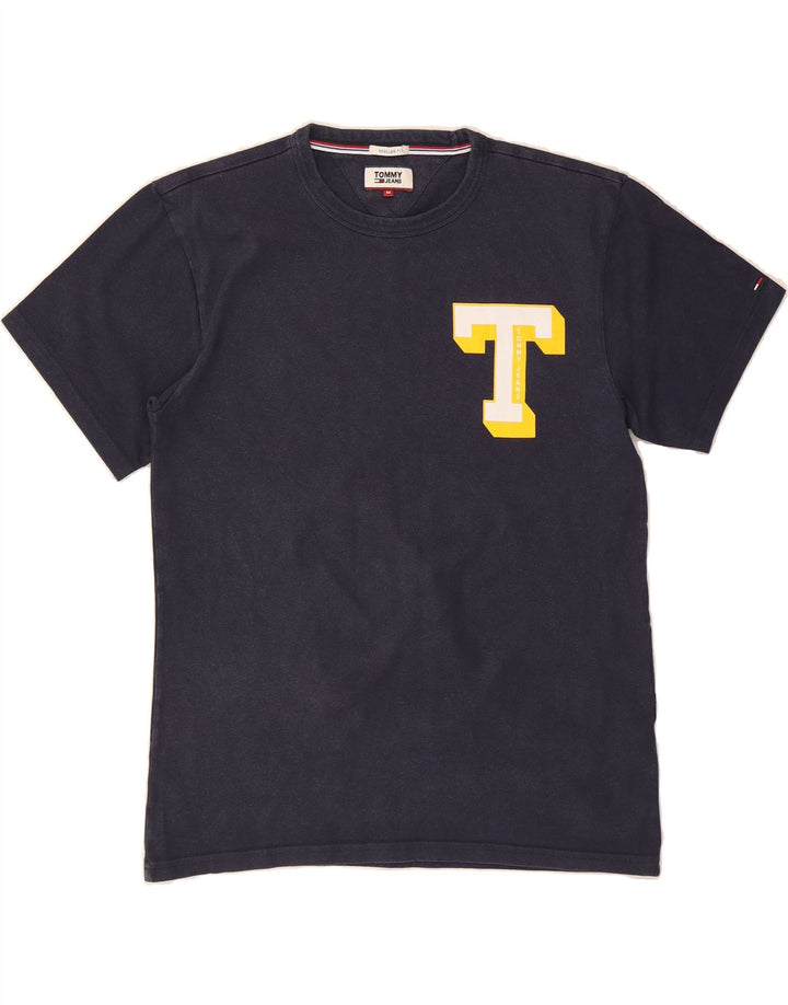 TOMMY HILFIGER Mens Regular Fit Graphic T-Shirt Top Medium Navy Blue Vintage Tommy Hilfiger and Second-Hand Tommy Hilfiger from Messina Hembry 
