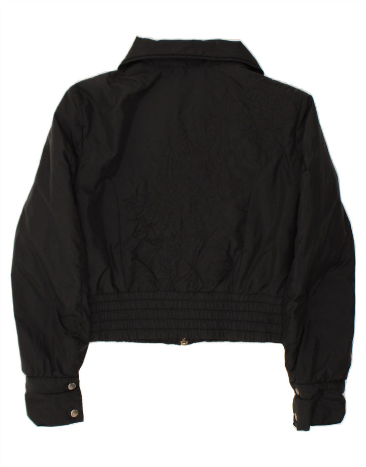 RICHMOND Womens Bomber Jacket UK 12 Medium Black | Vintage Richmond | Thrift | Second-Hand Richmond | Used Clothing | Messina Hembry 