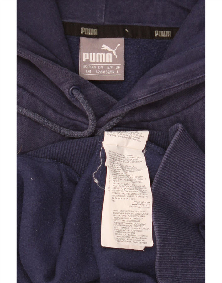Felpa con cappuccio da uomo Puma Large in cotone blu navy