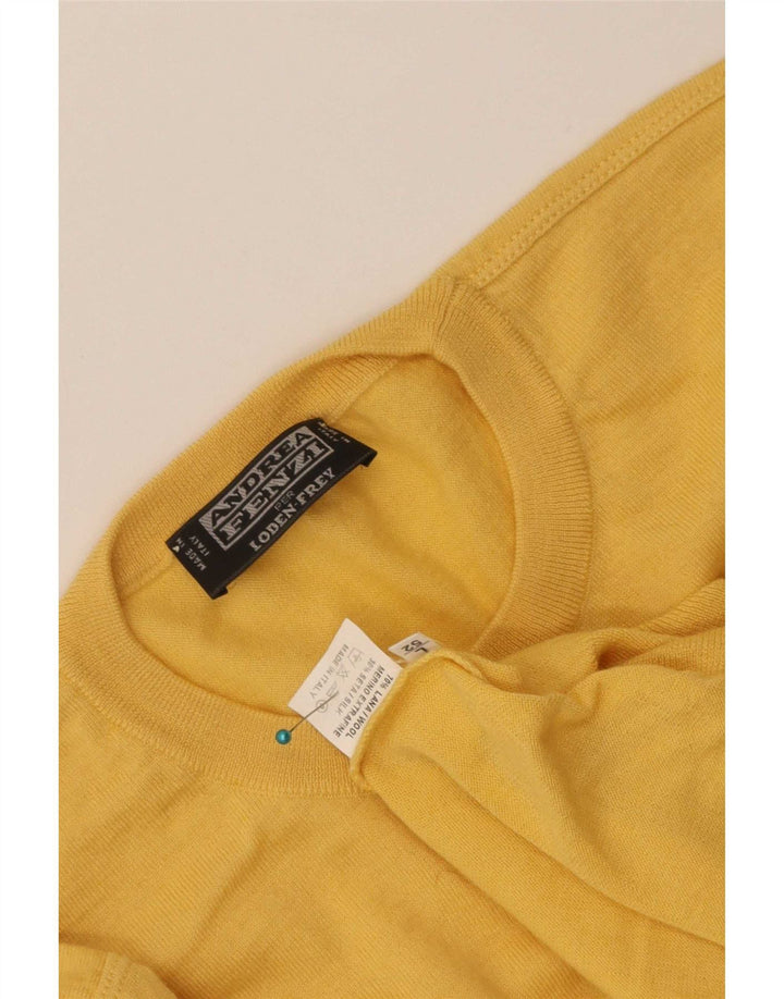 Maglione Maglione Girocollo Uomo Andrea Fenzi IT 52 Large Giallo Lana