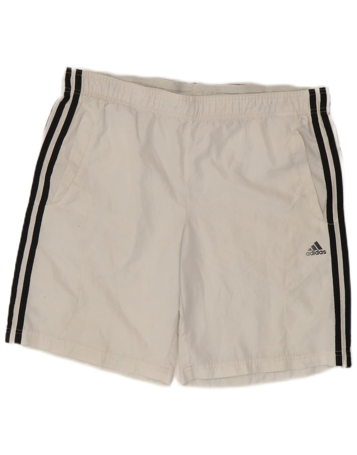 Pantaloncini sportivi Adidas Climacool da uomo, poliestere color block bianco medio