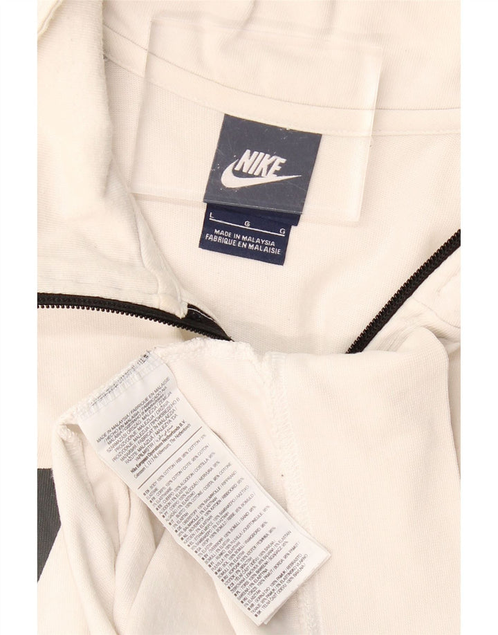 NIKE Mens Graphic Tracksuit Top Jacket Large White Colourblock Cotton