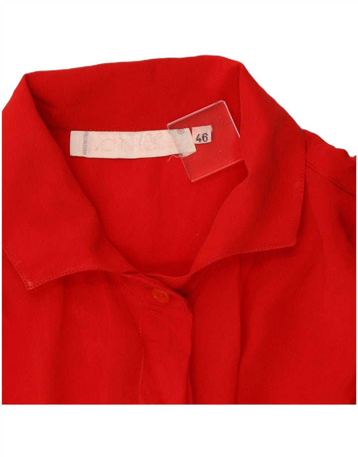 Camicetta camicia vintage da donna IT 46 grande rossa