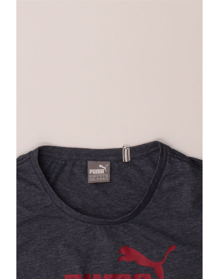PUMA Womens Graphic T-Shirt Top UK 16 Large Blue Polyester Vintage Puma and Second-Hand Puma from Messina Hembry 
