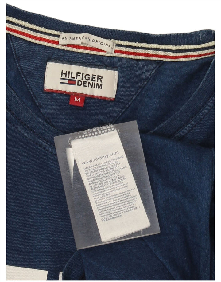 T-shirt grafica da uomo Tommy Hilfiger Top in cotone blu navy medio