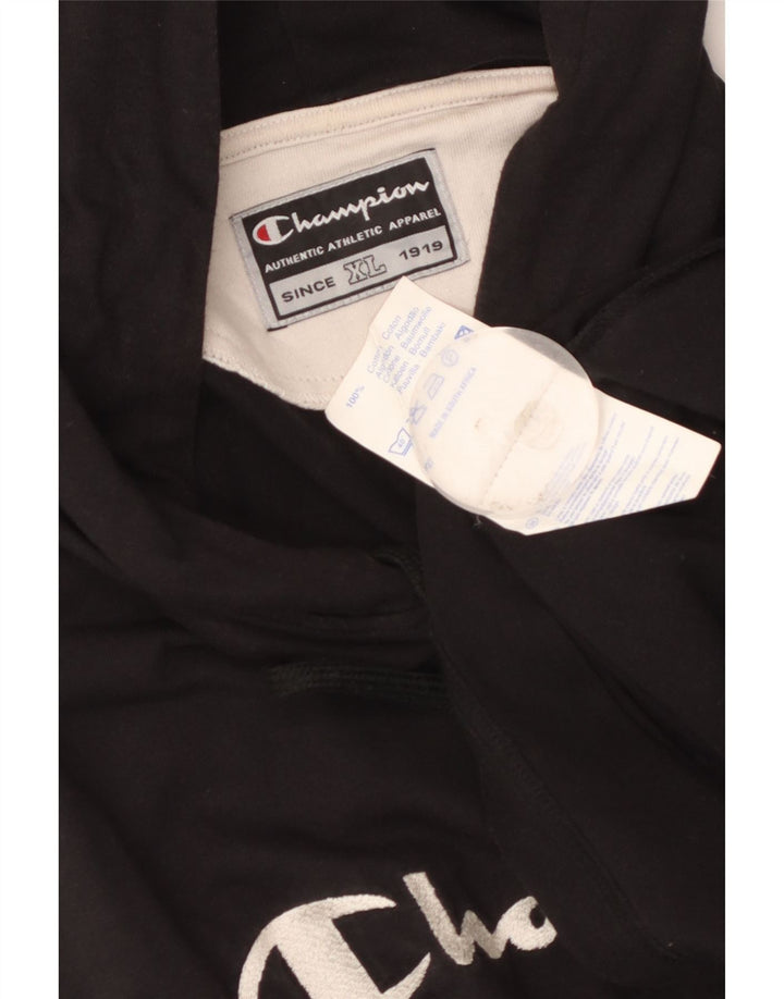 Canotta grafica da uomo con cappuccio Champion XL in cotone nero