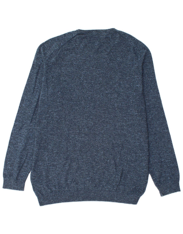 Maglione maglione girocollo da uomo Timberland XL cotone screziato blu navy