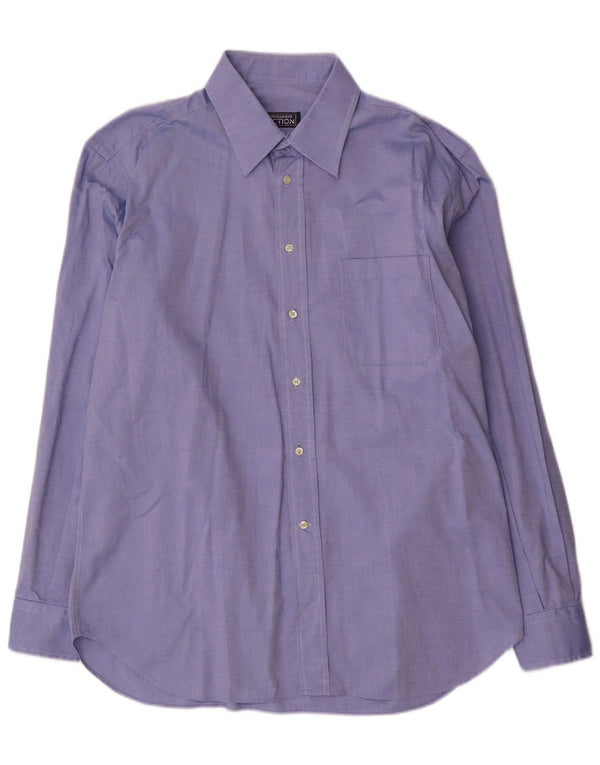 Trussardi Mens Shirt Size 43 17 XL Blue Cotton
